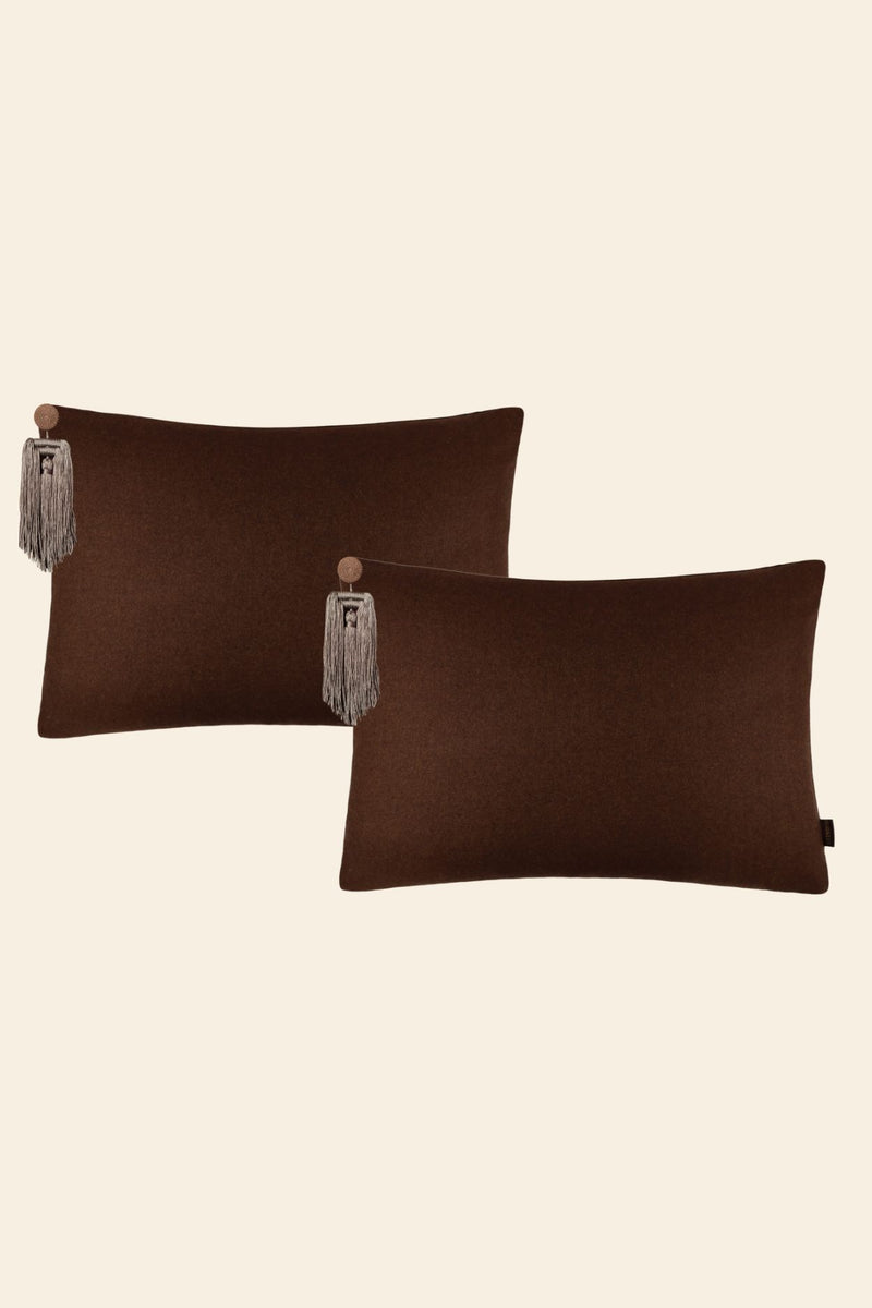 Sierkussenset met bruine sierkussens