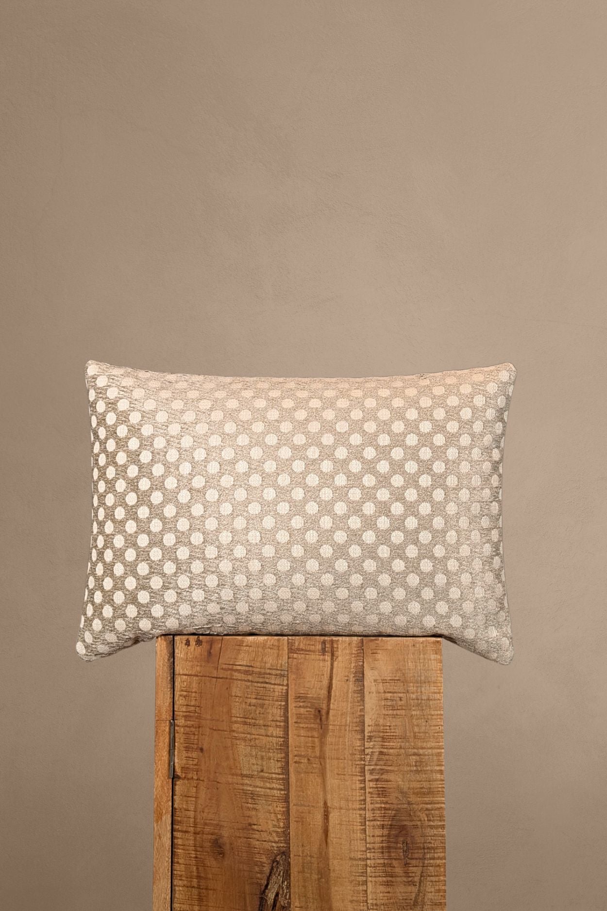 Beige sierkussen met stippen